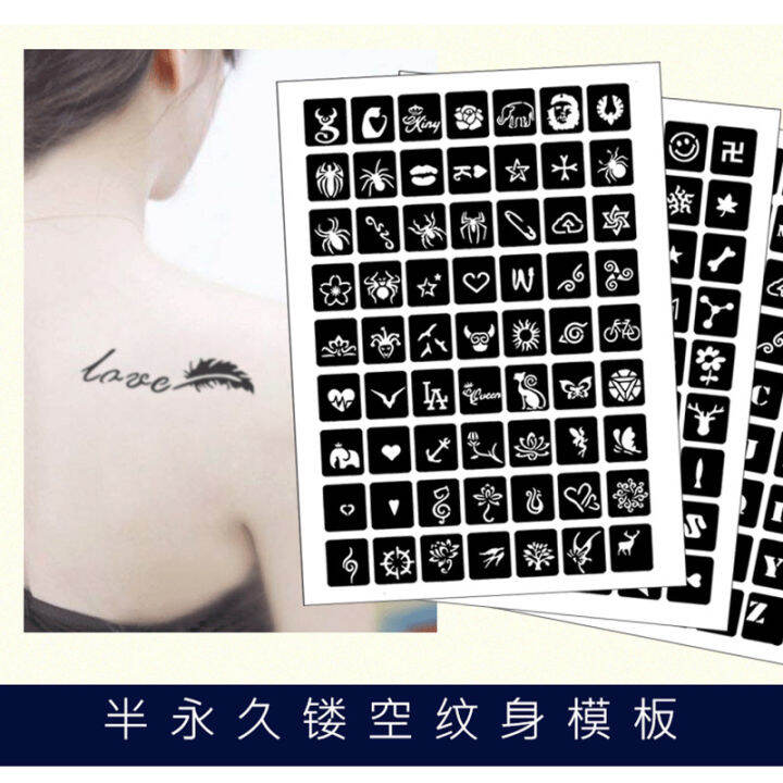 Korean Semi Permanent Small Tattoo Template Pattern Hollow Lily