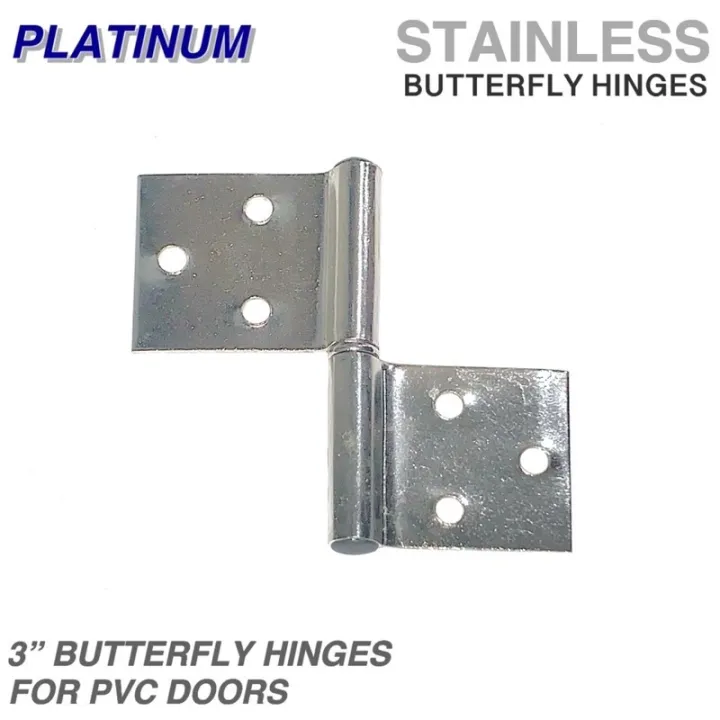 Stainless Butterfly Hinges 3” for PVC Door / for Plastic Bathroom
