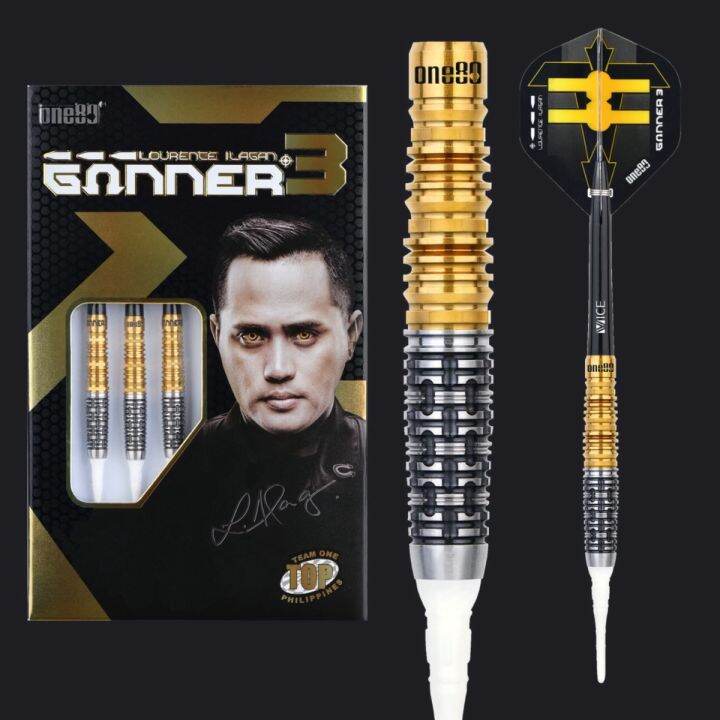 ONE80 SOFT TIP DART 18G GUNNER 3 LOURENCE ILAGAN VHD 90 TUNGSTEN SIGNATURE SOFT DARTS GUNNER
