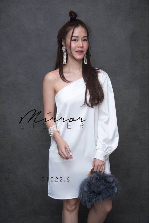 mirrorsister-01022-6-มินิเดรสตัวสั้น-เดรสสั้น-เดรสปาดไหล่-เดรสเว้าไหล่-ชุดออกงาน-ชุดไปงานแต่ง