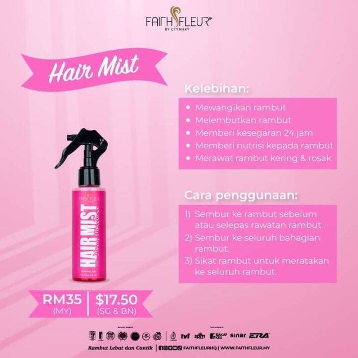 ORIGINAL HQ HAIR MIST BY FAITH FLEUR (PERFUME RAMBUT, ANTIBAKTERIA