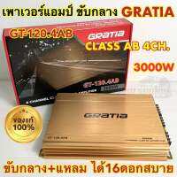 GRATIA เพาเวอร์แอมป์ ขับกลาง แบรนด์ดัง รุ่น GT-120.4AB เพาเวอร์ คลาสAB 4ชาแนล กำลังขับ3000วัตต์ ขับกลางแหลมได้16ดอกสบายๆ เสียงดี ใหม่ล่าสุด??