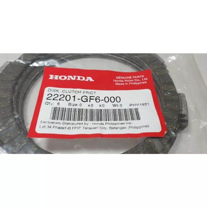 Original 5 Pieces Clutch Lining TMX155, XRM110, WAVE110, SUPREMO Honda ...