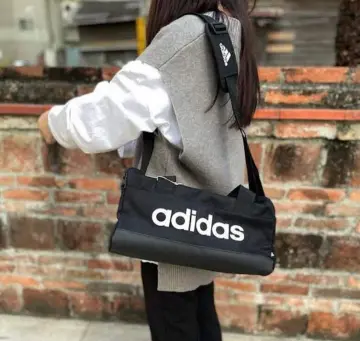adidas Linear Core Duffel Bag, Extra Small, Grey Six/Black/Signal Coral