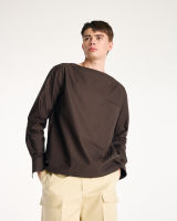 P.MITH - SS23 Brown Cotton Boat Neck Shirt