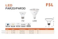 หลอด PAR LED PAR20 7W PAR30 13W แสงเดย์ -วอร์ม Eye Safely LED Bulb