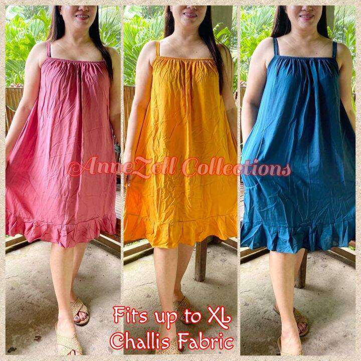 Plain Challis Duster / Ruffled Spaghetti Duster Fits up to XL Lazada PH