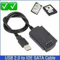 USB 2.0กับ IDE SATA CABLE 3 in 1 S-ATA 2.5 3.5นิ้วสายแปลงฮาร์ดดิสก์ไดรฟ์ HDD อะแดปเตอร์สำหรับพีซีแล็ปท็อป