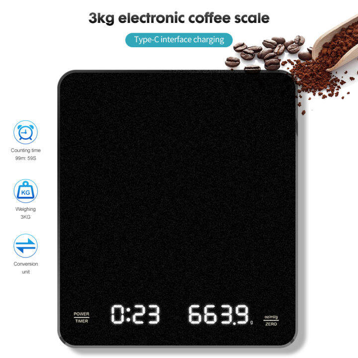Electronic Coffee Scale Builtin battery Charging Smart Drip Coffee