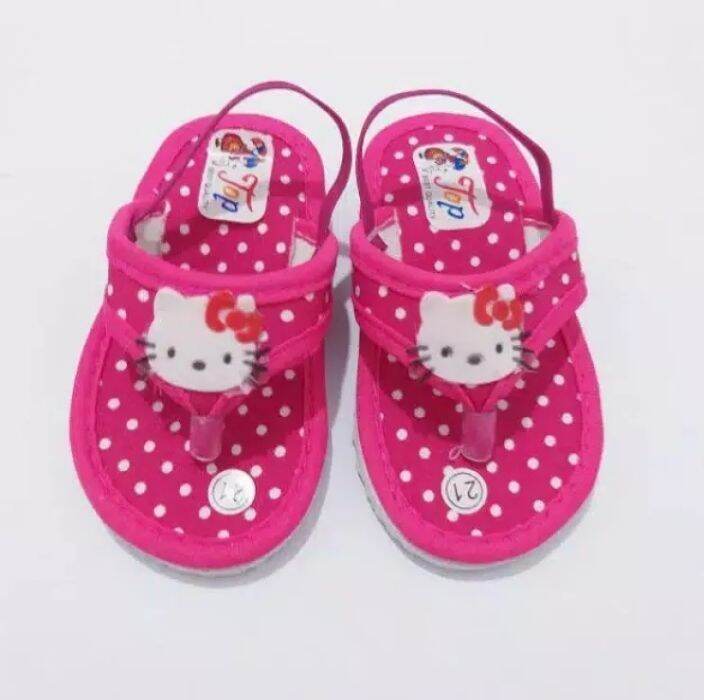 sandal anak usia 1 tahun motif polkadot, sandal bunyi citcit(original