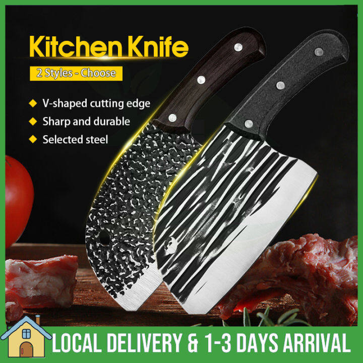 Stainless Steel Asian Chef Knife Kitchen Butcher Forging Round Head Meat  Cleaver