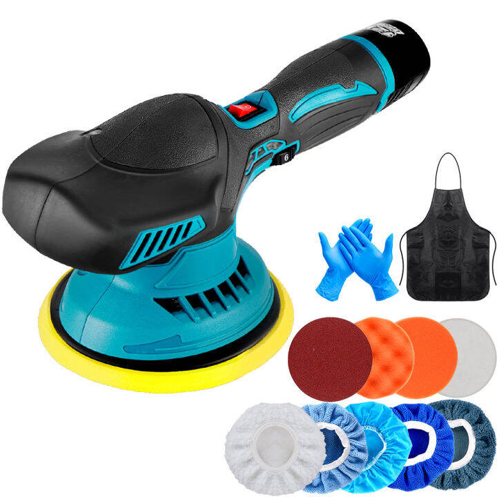 Cordless Mini Polisher 6 Gears Many Accessories 6inch Car Polishing