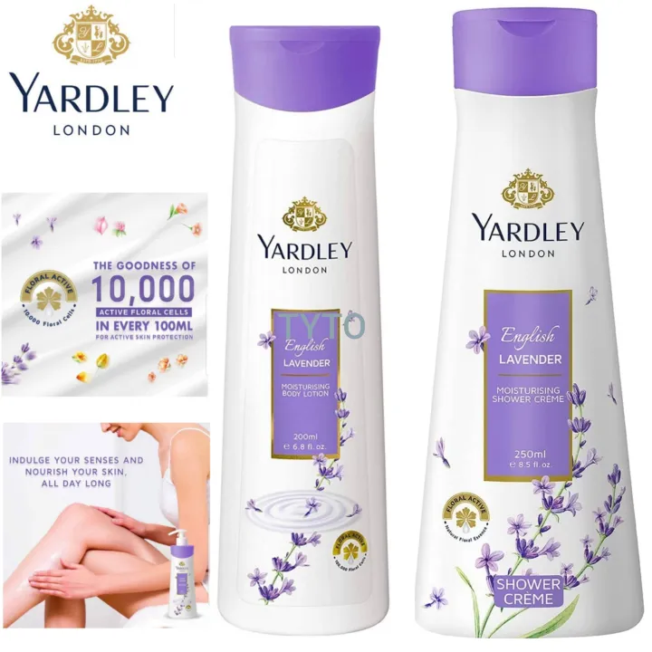 Pack of 2, Yardley London English Lavender Lotion (200ml) and Shower