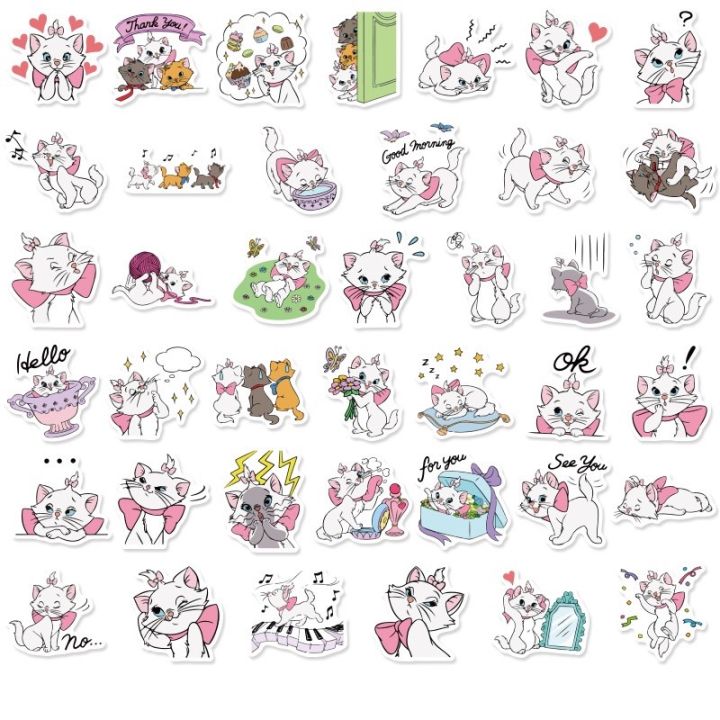 sticker-สติ๊กเกอร์-marie-h-155-มาเรีย-40ชิ้น-แมวมารี-แมวเหมียว-ดิสนี-disney-ดิสนีย์-maree-มาลี-cat-แมวมาลี-มารี-แมว