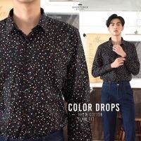 Shirtoria-Cotton ลาย Color Drops เสื้อเชิ้ต แขนยาว