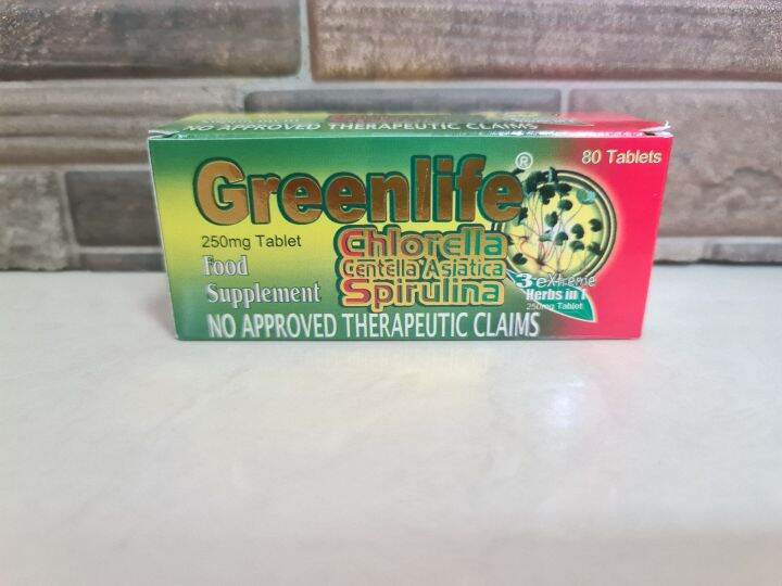 GREENLIFE Chlorella Centella Asiatica Spirulina Food Supplement, 80