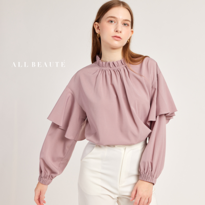 ALL BEAUTE เสื้อแขนยาว Riley Blouse สีชมพู