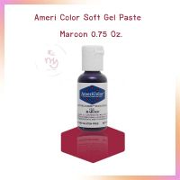 Ameri Color Soft Gel Paste สีเจลผสมอาหาร Maroon ขนาด 0.75 oz จำนวน 1 ขวด