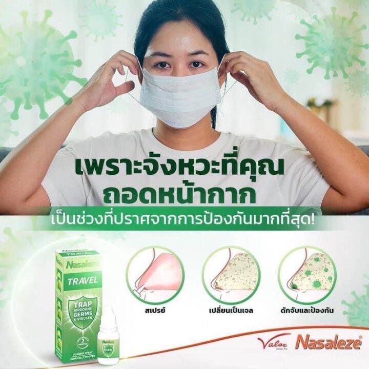 พร้อมส่ง-สเปรย์พ่น-นาซัลลิซ-ขวดเขียวของแท้-nasaleze-travel-spray-ดักจับเชื้อไวรัสโควิด-19-จากประเทศอังกฤษ