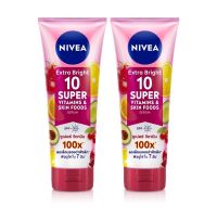 NIVEA SERUM นีเวีย เอ็กซ์ตร้า ไบร์ท 10 ซูเปอร์ วิตามิน แอนด์ สกิน ฟู้ด เซรั่ม เอสพีเอฟ15 180 มล.