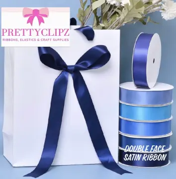 Dusty Blue Double Face Edge Satin Ribbon High Quality 25Y & 50Y Rolls