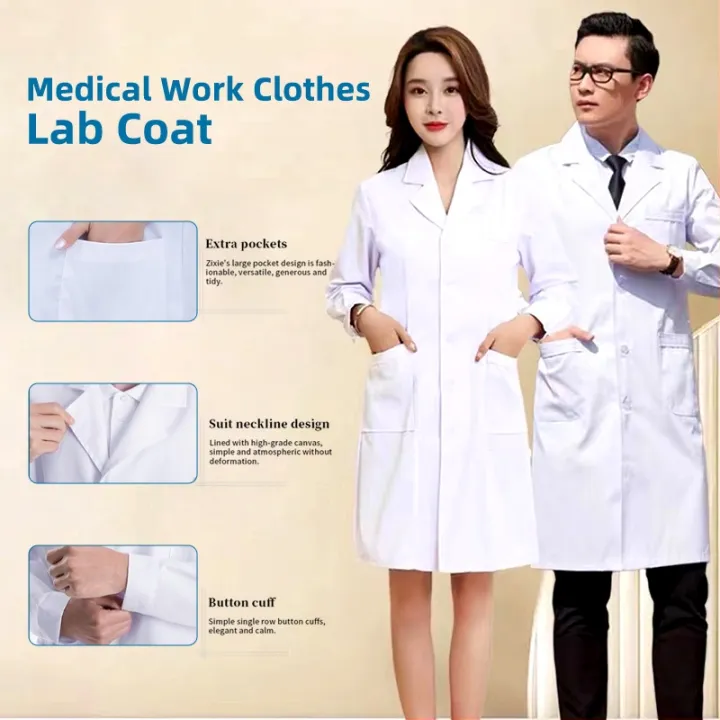 Doctor Coat Doctor Costume Lab Gown The New Lab Coat Long Sleeve Lab Coat  White Coat lab gown white laboratory gown White Coat | Lazada PH