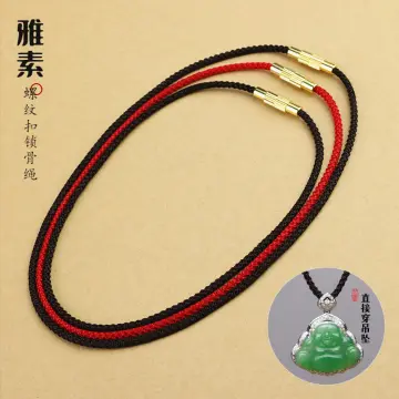 1pc Lucky Red String Light Green Faux Jade Buddha Necklace | eBay