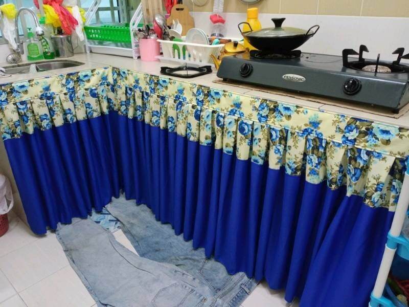 🔥 Skirting Table Top/langsir dapur/mejaguru/meja bouquet/meja mesyuarat 🔥  (RENDA LEKAT) Free Game dan Velcro