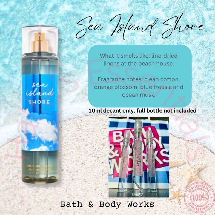 Bath & Body Works Sea Island Shore Fragrance Mist (10 ml decant / takal ...