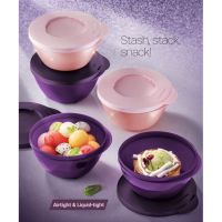 TupperwareClickBowls(3) Tupperware แท้ รุ่นถ้วยคลิ้ก สามารถวางซ้อนกันได้โดยมีตัวล้อก ฝากแน่นสนิท ดีไซน์สวยค่ะ