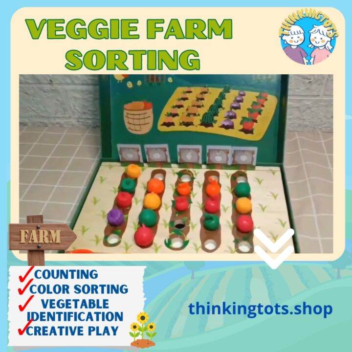 Veggie Farm Sorting Learning Resources Montessori Board Toy Simulation
