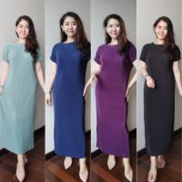 New Collection Maxi-dress Fashion Pleated dress codeB267-48” แฟชั่นสาวอวบ ชุดเดรสยาวสีพื้นเนื้อผ้าอัดพลีทยืดFreesize เดรสยืดFreesize ชุดใส่ออกงาน ชุดสีสุภาพ