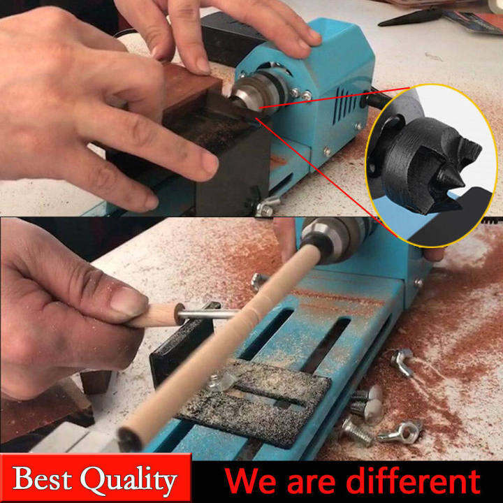 【Free Gloves】Upgraded Mini DIY Lathe Machine Miniature Electric