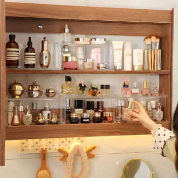 Mirror Cabinet Cosmetics Storage Shelf Holder Bathroom Partition