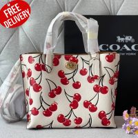 กระเป๋าถือ กระเป๋าสะพาย Coach Willow Tote 24 With Cherry Print #CA111