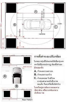 กล้อง 360° calibration pattern ผ้าตั้ง กล้อง รอบคัน Calibration Cloth สำหรับ TOYOTA NISSAN MITSUBISHI MAZDA FORD ISUZU UD-TRUCK RUF VAN HONDA BMW VW VOLKSWAGEN PEUGEOT PORSCHE HYUNDAI KIA ที่เพิ่มจอ Android ที่มี app.และ โปรแกรม ในเครื่อง (1ชุดมี2ผืน)