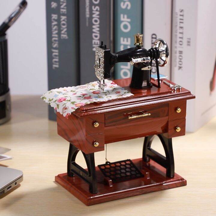 Wind Up Vintage Mini Sewing Machine Style Mechanical Music Box Lazada PH