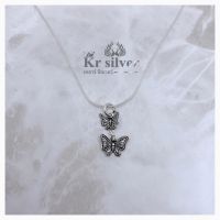 Kr silver สร้อยคอเงินแท้ พร้อมจี้เงินแท้ ผีเสื้อคู่รัก?