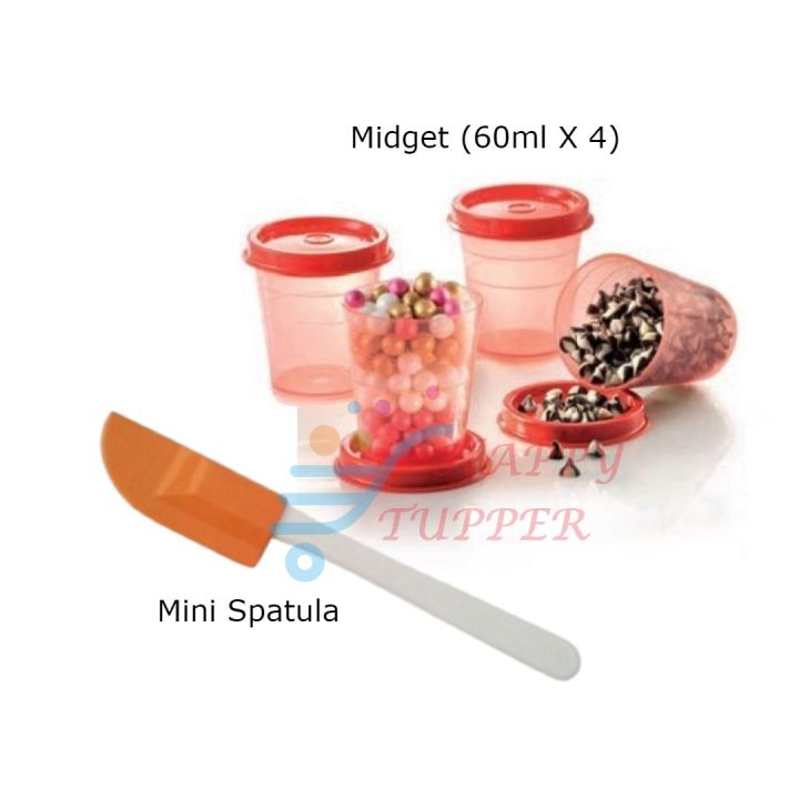  Tupperware 4 Piece Minis Midgets Clear Containers with