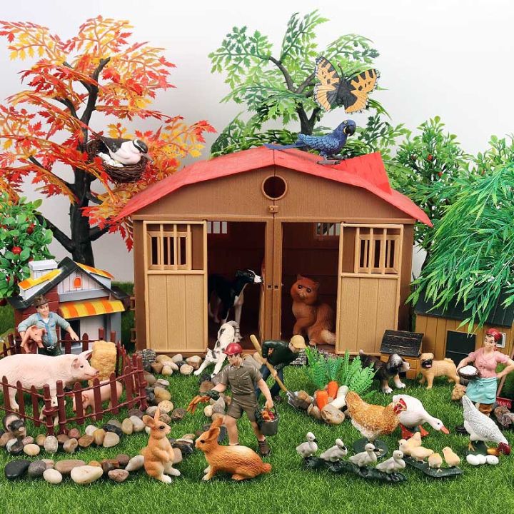 Farm Ranch Animal Model Toy Simulation House Scene Decoration Solid Poultry  Chicken Duck Goose Horse Cattle Sheep Set | Lazada