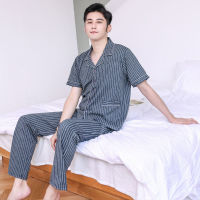 Taobao Collection ชุดนอนผู้ชายเสื้อนอนแขนสั้นกางเกงนอนขายาวชุดนอนกระโปรงแขนสั้นผู้หญิงTH