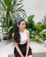 Somethingsgold | Headband Crochet สีชมพูฟ้า (Raspberrry Blue)