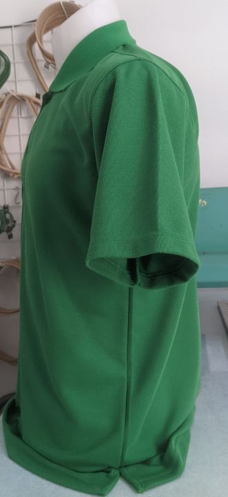 เสื้อคอโปโลสีเขียว-ไซส์ผู้ชาย-ผ้า-tk-link