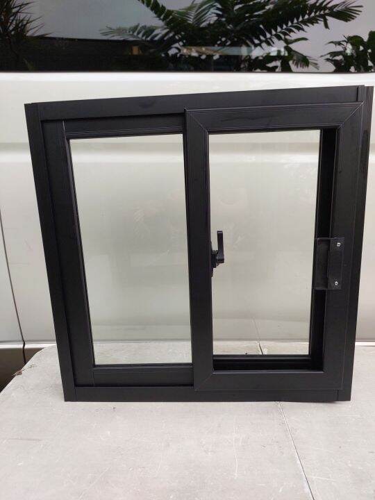 60cm × 60cm sliding window with screen matte black Lazada PH