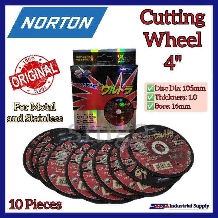 10Pcs. Norton Cutting Disc for angle grinder 4 inches Lazada PH
