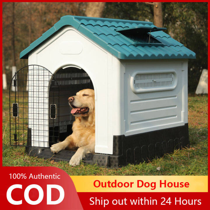 Dog house cage Rainproof Indoor Villa Large Dog Outdoor Dog House Dog ...