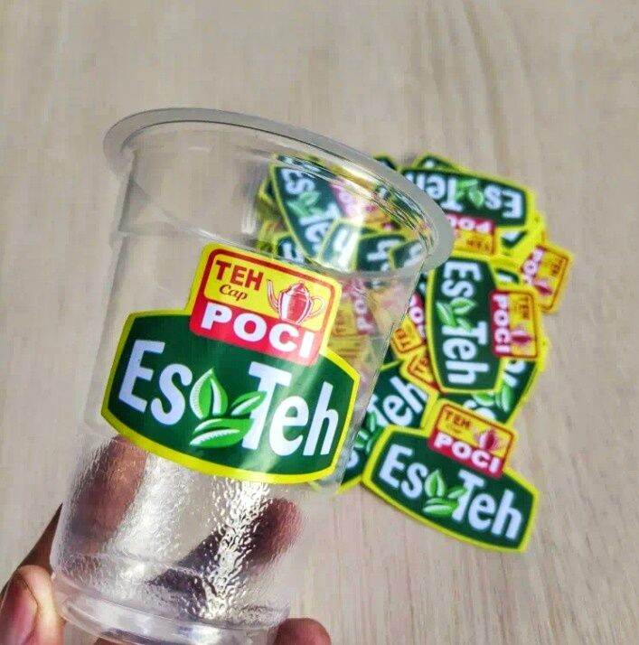 Stiker Cup Es Teh Poci Isi 100 Pcs Label Kemasan Minuman Es Teh Lazada Indonesia 7844