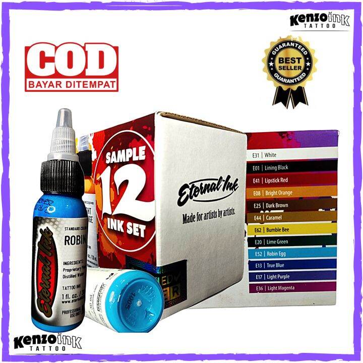 Tinta Tattoo Eternal Ink set 12 warna 2022 Lazada Indonesia