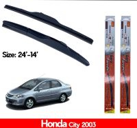 ที่ปัดน้ำฝน ใบปัดน้ำฝนซิลิโคน ตรงรุ่น Honda City 2003 City ZX ไซส์ 24-14 ยี่ห้อDaimond สีแดง