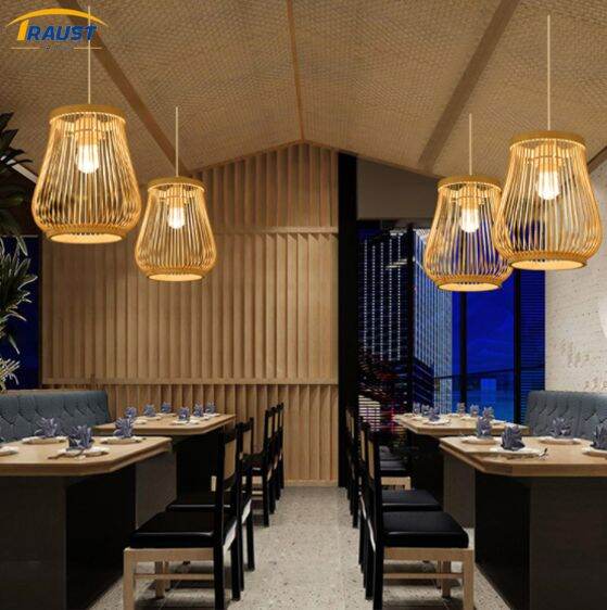 Modern Wooden Lantern Led Ceiling Pendant Light Ceiling Chandelier
